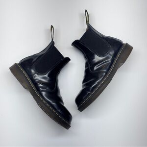 Dr. Martens 2976 Chelsea Boots Black Leather Yellow Stitch Women’s US 8 UK 6